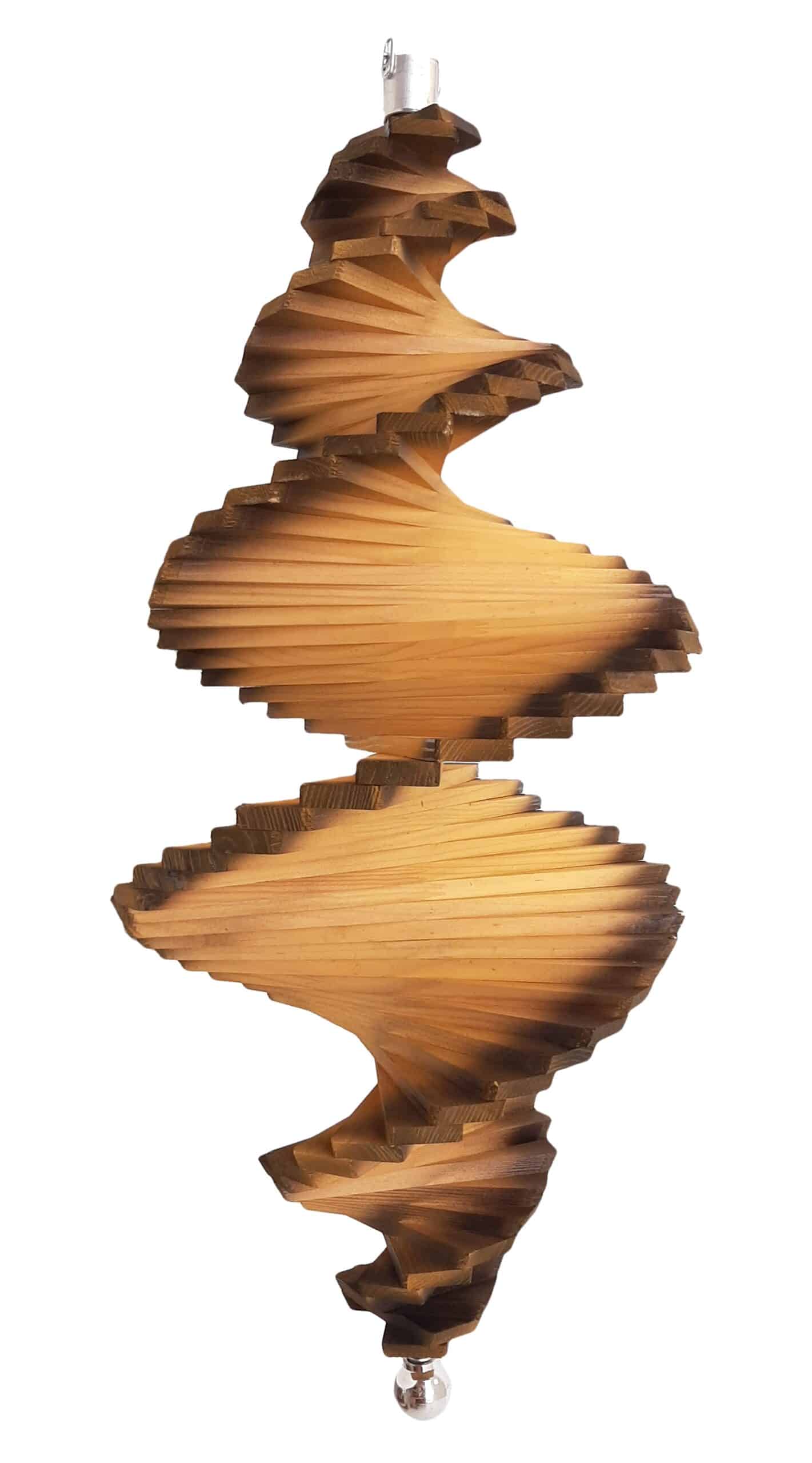 Drvena spirala za vjetar, žuta 100cm