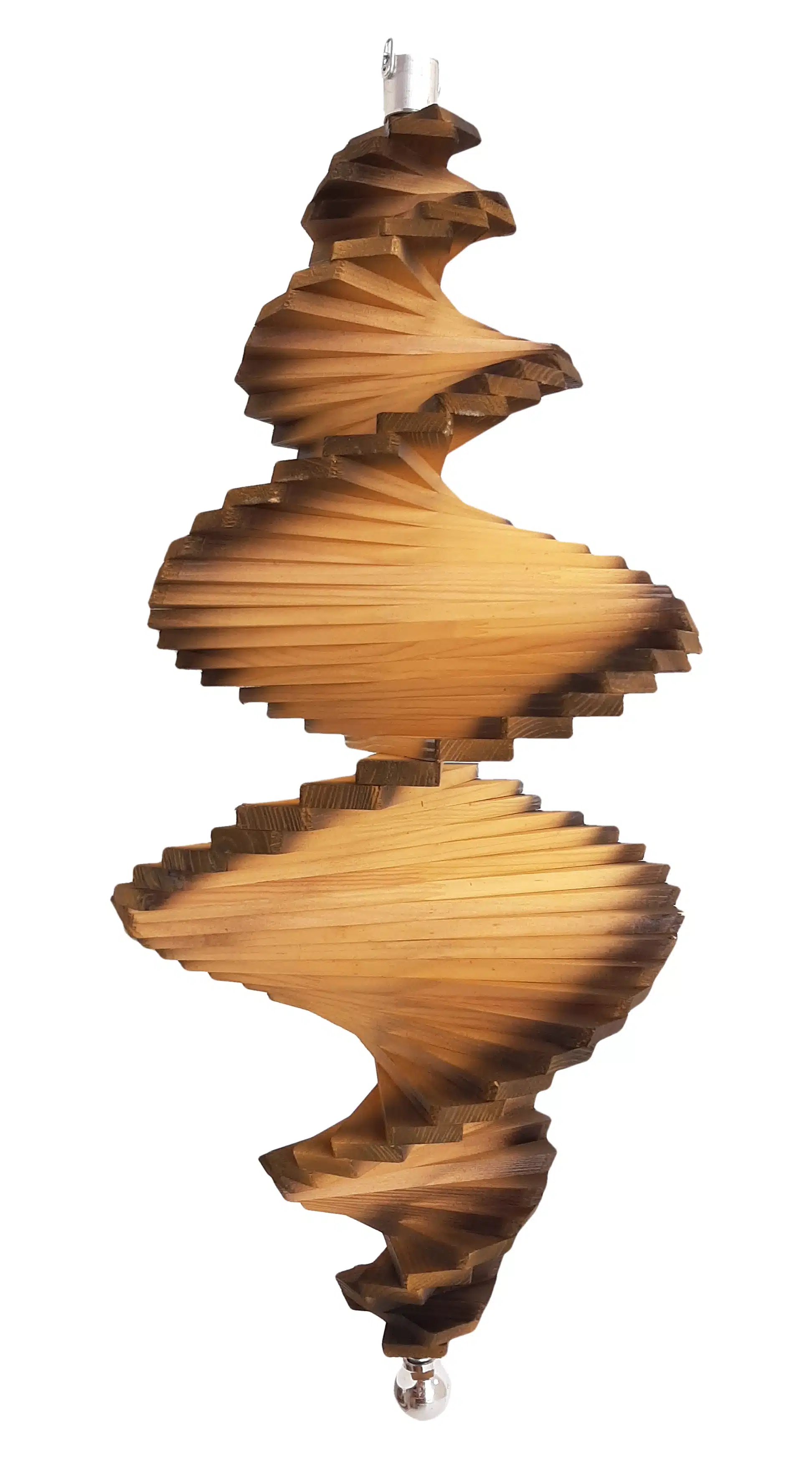 Drvena spirala za vjetar, žuta 100cm