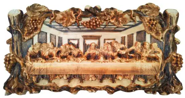 Drvena slika Posljednja večera, 70 x 36 cm