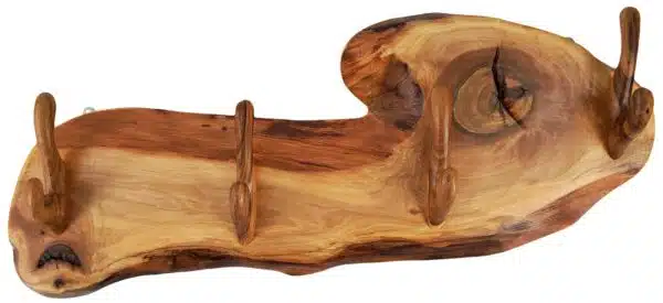 Zidna drvena vješalica od orahovog drveta