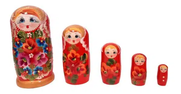 Originalna ruska matrjoška 18 cm, set od 5 kom
