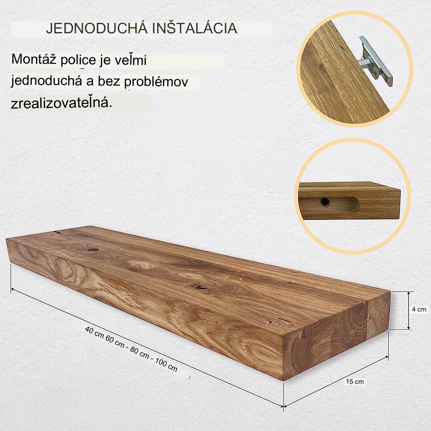 Hrastova polica 100 cm - Slika 3