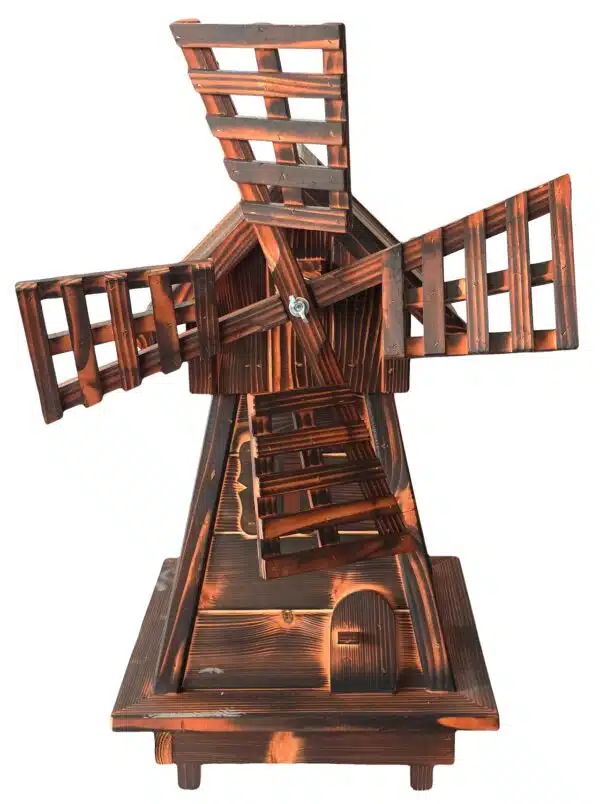 Drvena vrtna vjetrenjača, rotirajuća, ukrasna tamna 90 cm - Image 2