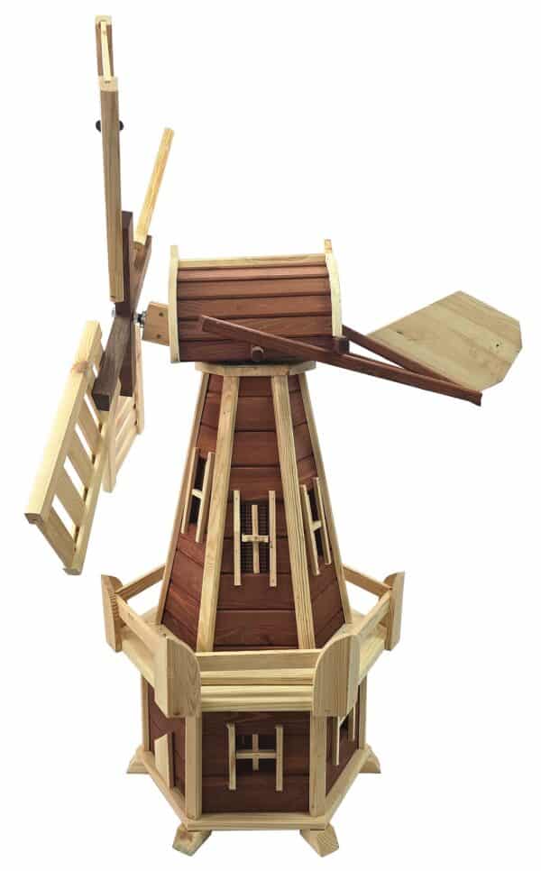 Drvena vrtna vjetrenjača, rotirajuća, ukrasna 125 cm - Image 2