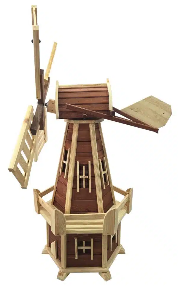 Drvena vrtna vjetrenjača, rotirajuća, ukrasna 125 cm - Image 2