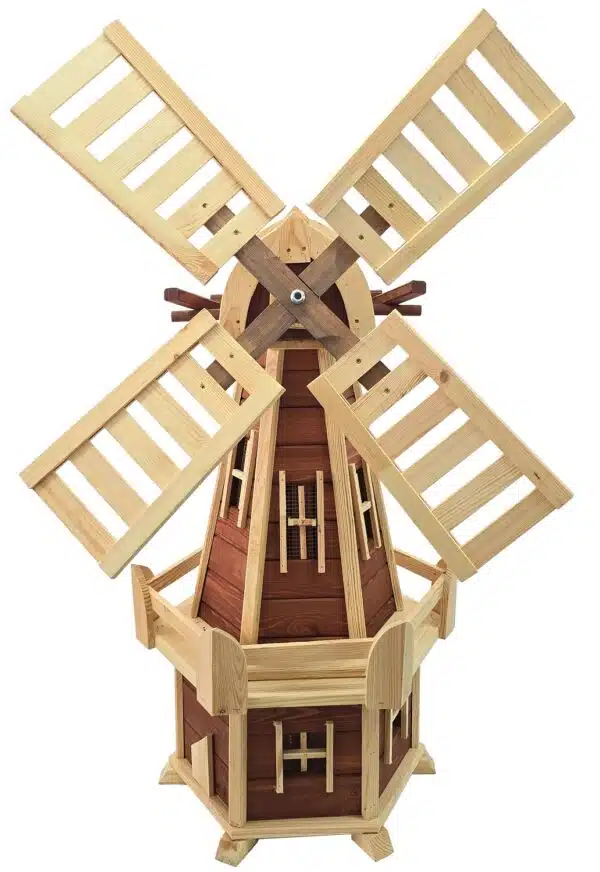Drvena vrtna vjetrenjača, rotirajuća, ukrasna 125 cm - Image 3